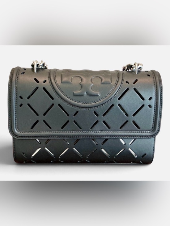 Tory Burch Handbags - 🆕Tory Burch Fleming Diamond Perforated Convertible Shoulder Black Matte Bag NWT